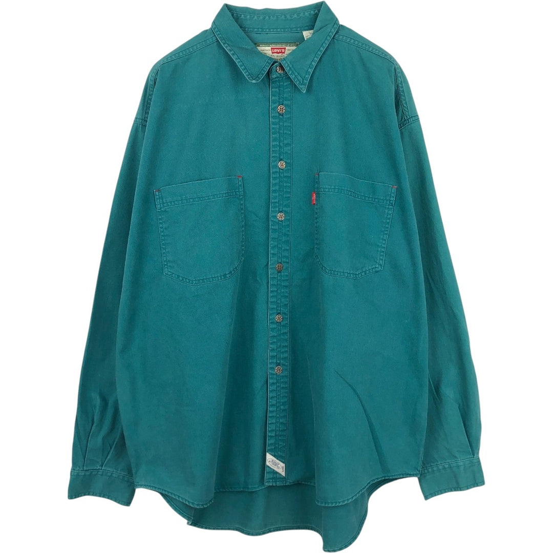 Levi's long sleeve denim shirt, men's size XL cotton turquoise blue Vintage Second Hand