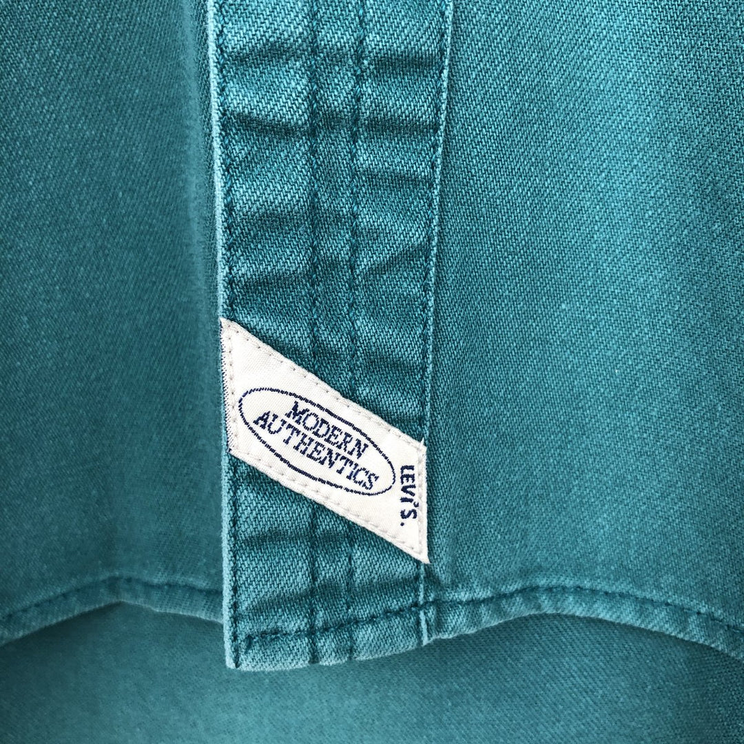 Levi's long sleeve denim shirt, men's size XL cotton turquoise blue Vintage Second Hand