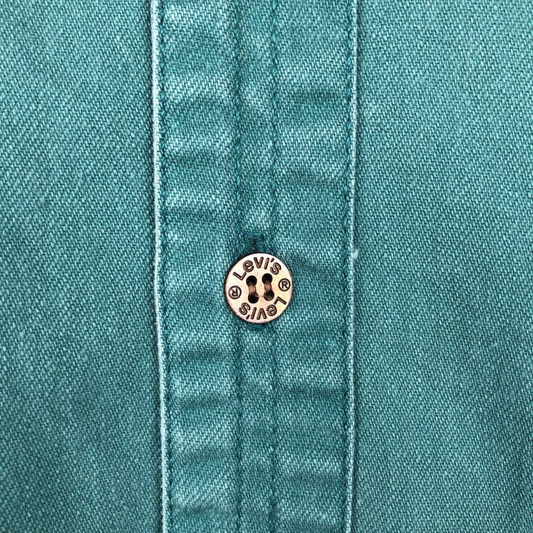 Levi's long sleeve denim shirt, men's size XL cotton turquoise blue Vintage Second Hand