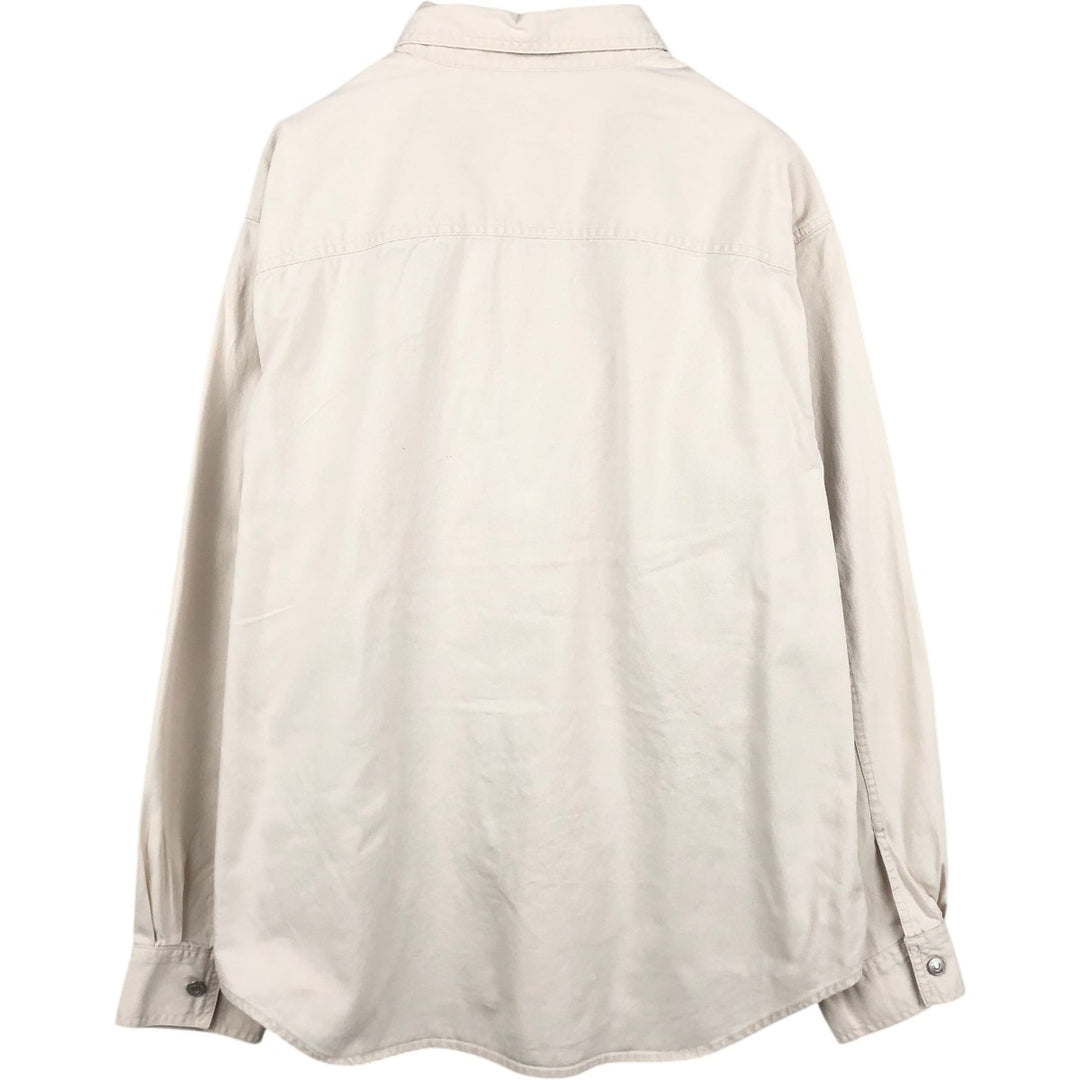 90s-00'S Levi's JEANS Long-Sleeve White Denim Shirt, Men's Size XL (Equivalent), Vintage cotton white type Vintage Second Hand