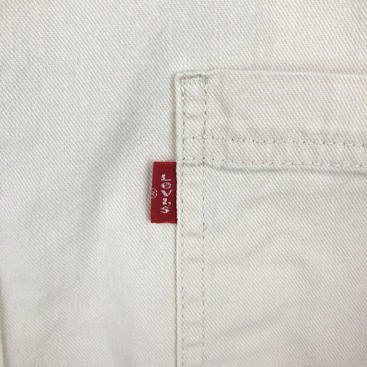90s-00'S Levi's JEANS Long-Sleeve White Denim Shirt, Men's Size XL (Equivalent), Vintage cotton white type Vintage Second Hand
