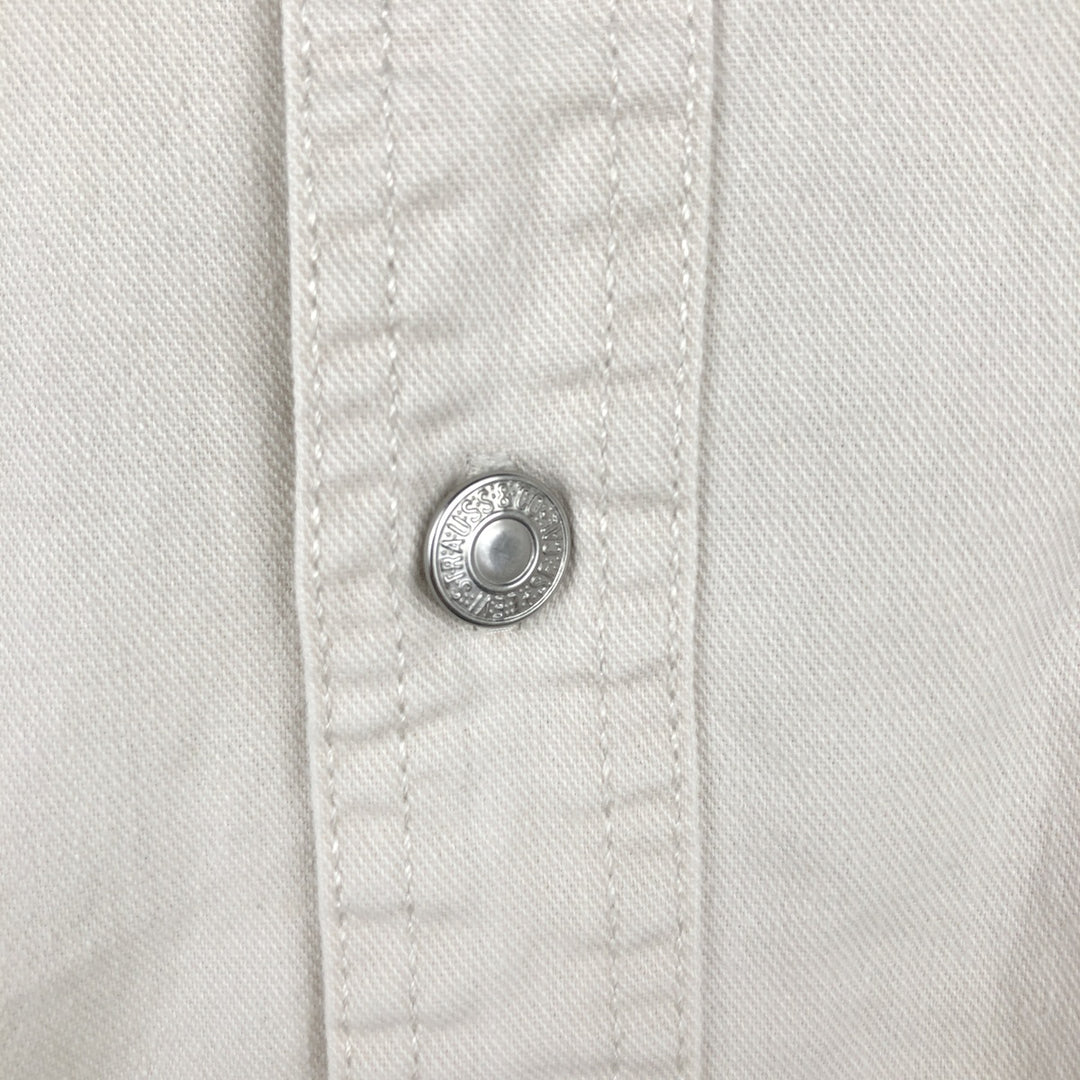 90s-00'S Levi's JEANS Long-Sleeve White Denim Shirt, Men's Size XL (Equivalent), Vintage cotton white type Vintage Second Hand