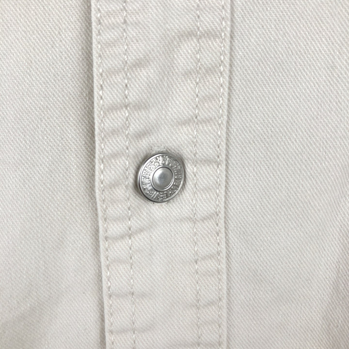 90s-00'S Levi's JEANS Long-Sleeve White Denim Shirt, Men's Size XL (Equivalent), Vintage cotton white type Vintage Second Hand