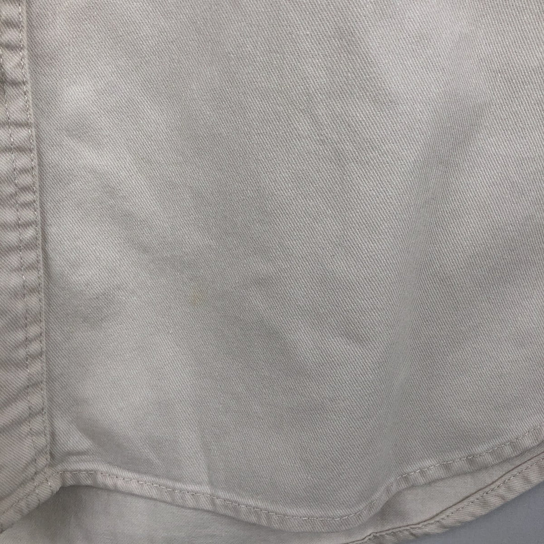 90s-00'S Levi's JEANS Long-Sleeve White Denim Shirt, Men's Size XL (Equivalent), Vintage cotton white type Vintage Second Hand