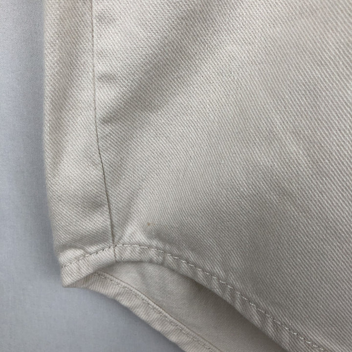 90s-00'S Levi's JEANS Long-Sleeve White Denim Shirt, Men's Size XL (Equivalent), Vintage cotton white type Vintage Second Hand