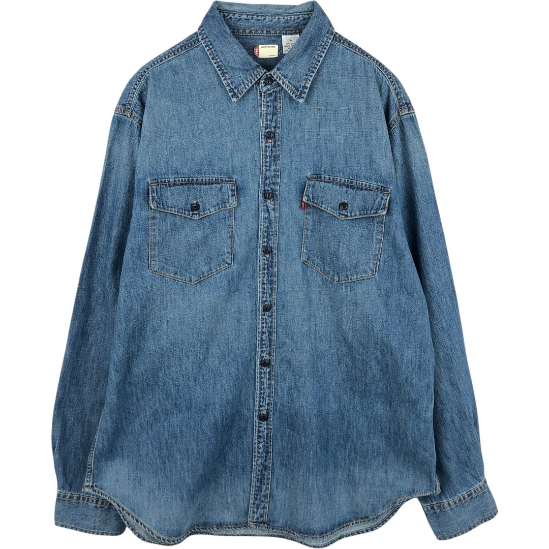 90s-00'S Levi's long-sleeved denim shirt, men's size L equivalent, vintage. cotton Indigo Vintage Second Hand