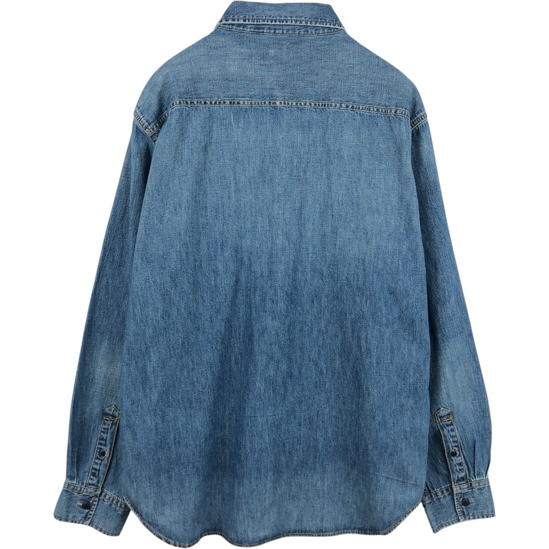 90s-00'S Levi's long-sleeved denim shirt, men's size L equivalent, vintage. cotton Indigo Vintage Second Hand