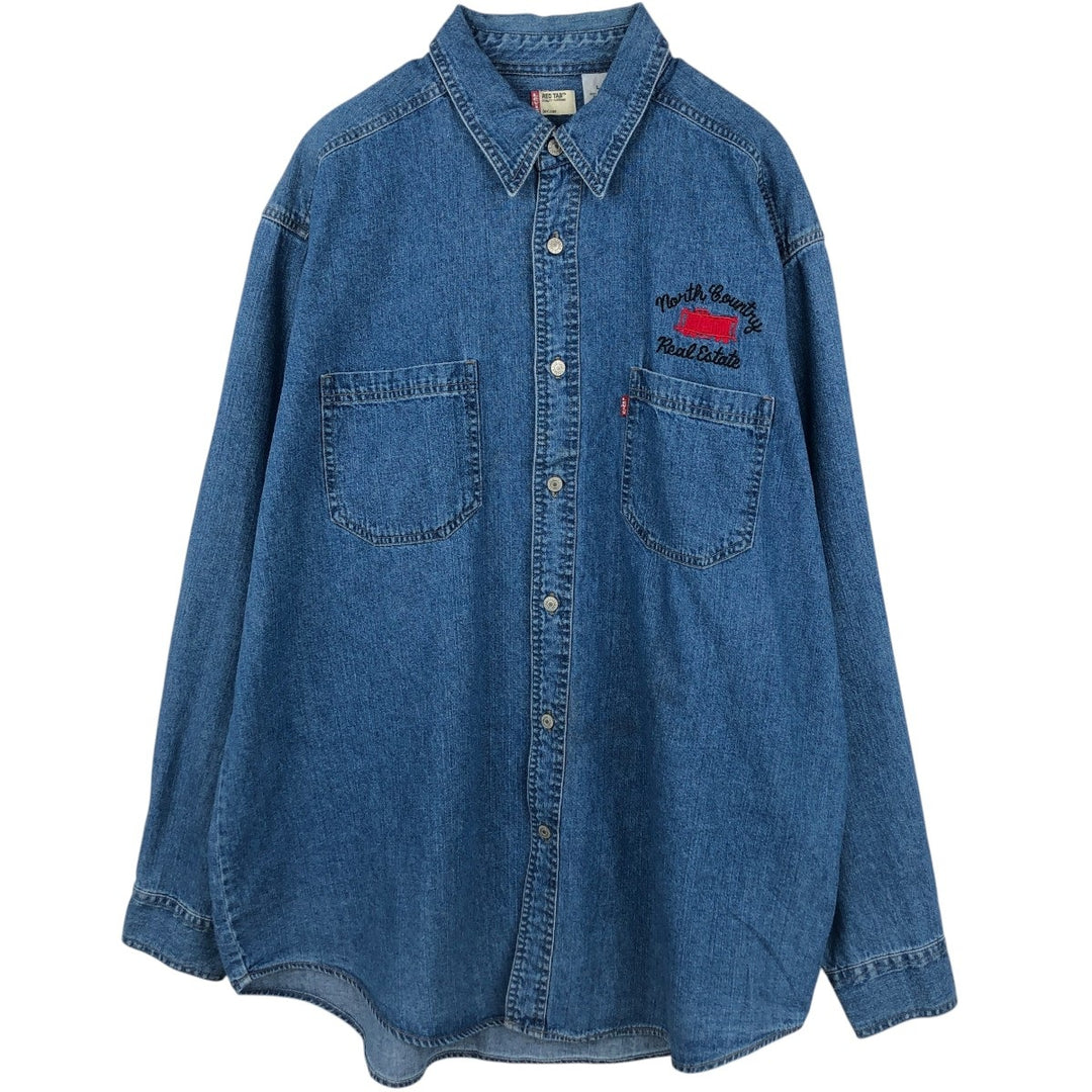 Levi's Red Tab Long Sleeve Denim Shirt, Men's Size L cotton Indigo Vintage Second Hand