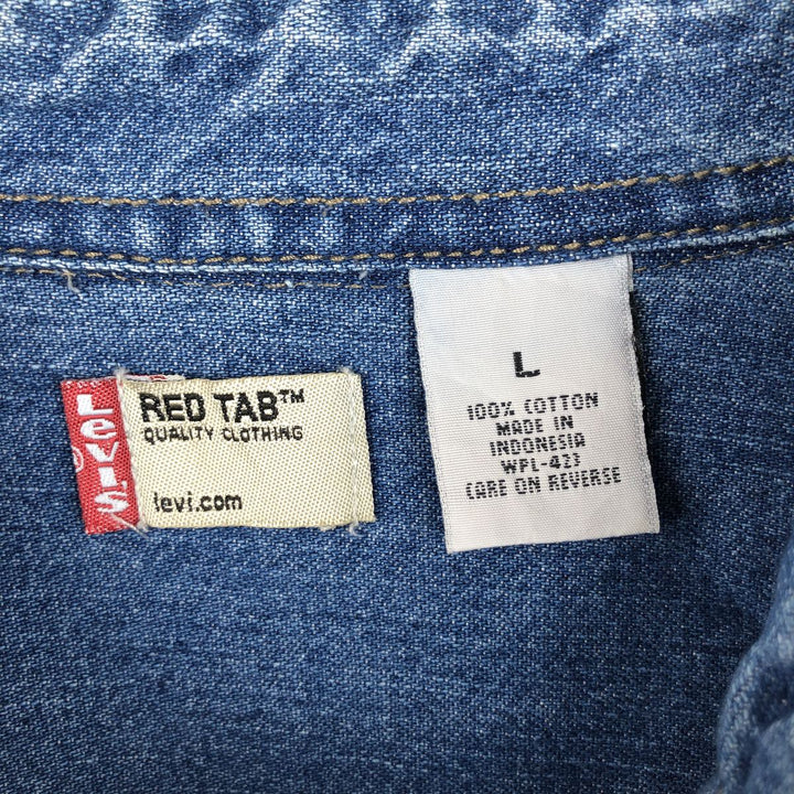 Levi's Red Tab Long Sleeve Denim Shirt, Men's Size L cotton Indigo Vintage Second Hand