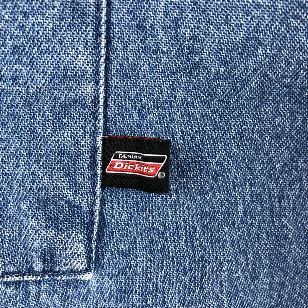 Dickies Long Sleeve Button Down Denim Shirt, Men's Size L cotton blue type Vintage Second Hand