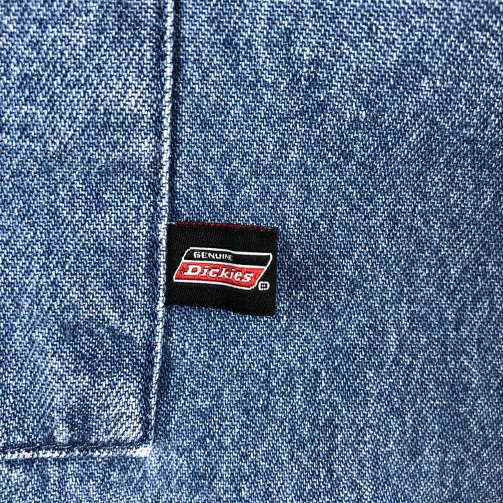 Dickies Long Sleeve Button Down Denim Shirt, Men's Size L cotton blue type Vintage Second Hand