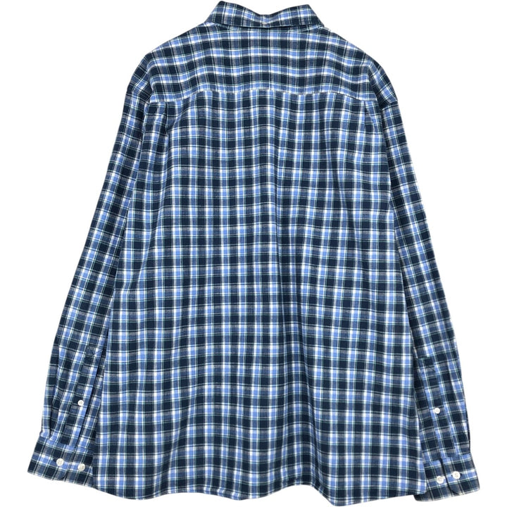90s-00'S L.L.Bean Traditional Fit Long-Sleeve Button-Down Check Shirt, Men's Size XL (approx.) cotton blue type Vintage Second Hand