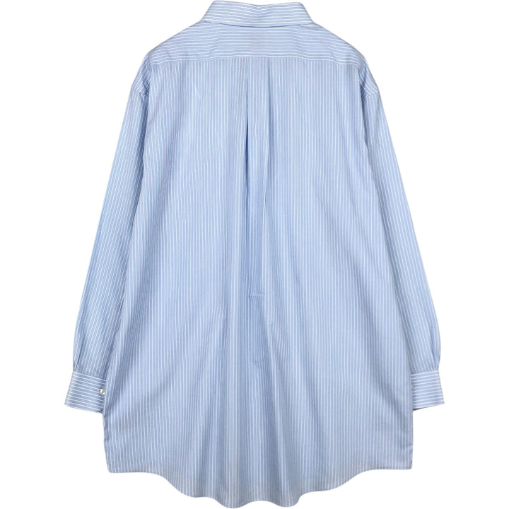 Brooks Brothers Est.1818 Wide Collar Long Sleeve Cotton Stripe Shirt, Men's Size XL (approx.) cotton Blue type light blue Vintage Second Hand