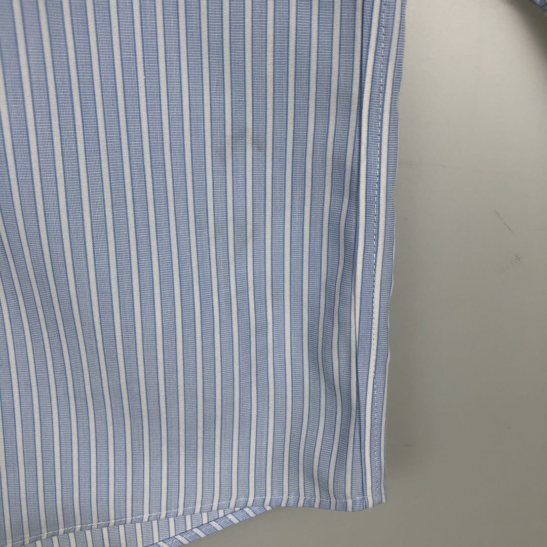 Brooks Brothers Est.1818 Wide Collar Long Sleeve Cotton Stripe Shirt, Men's Size XL (approx.) cotton Blue type light blue Vintage Second Hand