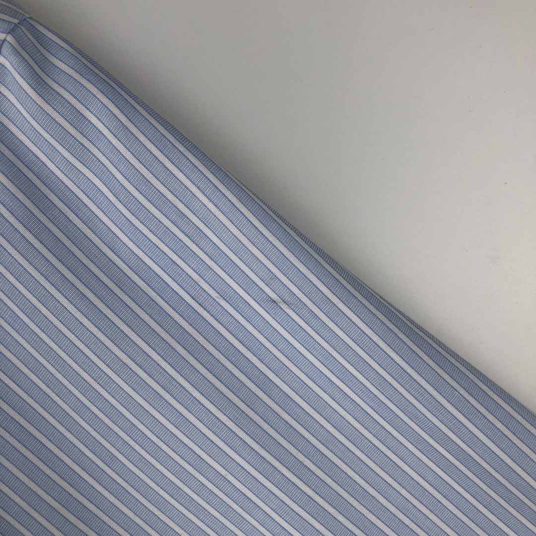 Brooks Brothers Est.1818 Wide Collar Long Sleeve Cotton Stripe Shirt, Men's Size XL (approx.) cotton Blue type light blue Vintage Second Hand