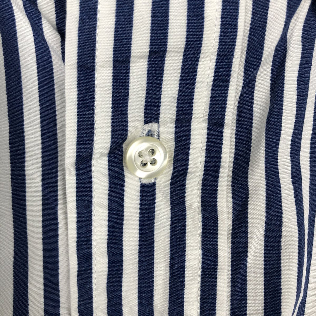 Brooks Brothers Est.1818 Sport Shirt, Long Sleeve Button-Down Striped Shirt, Men's Size XL (approx.) cotton white type Vintage Second Hand
