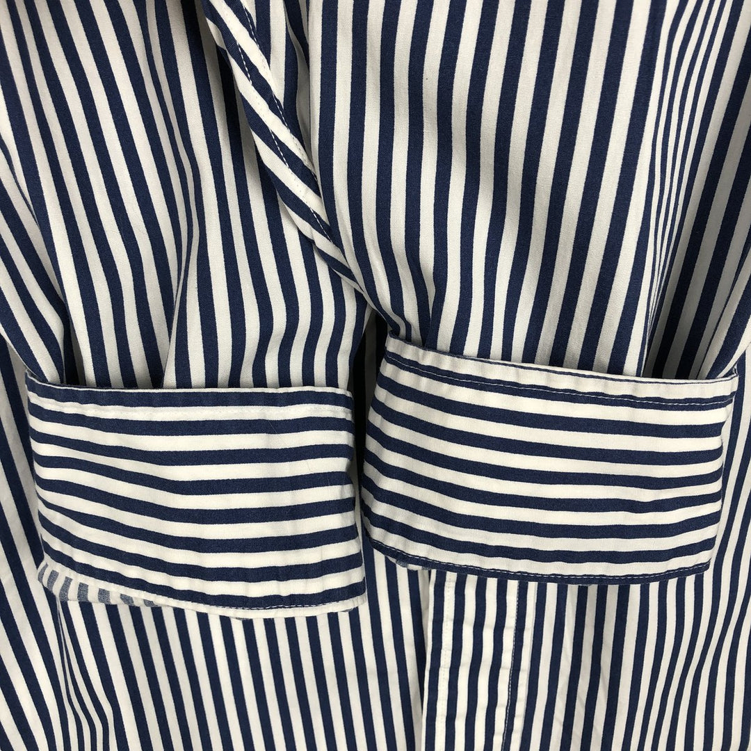 Brooks Brothers Est.1818 Sport Shirt, Long Sleeve Button-Down Striped Shirt, Men's Size XL (approx.) cotton white type Vintage Second Hand