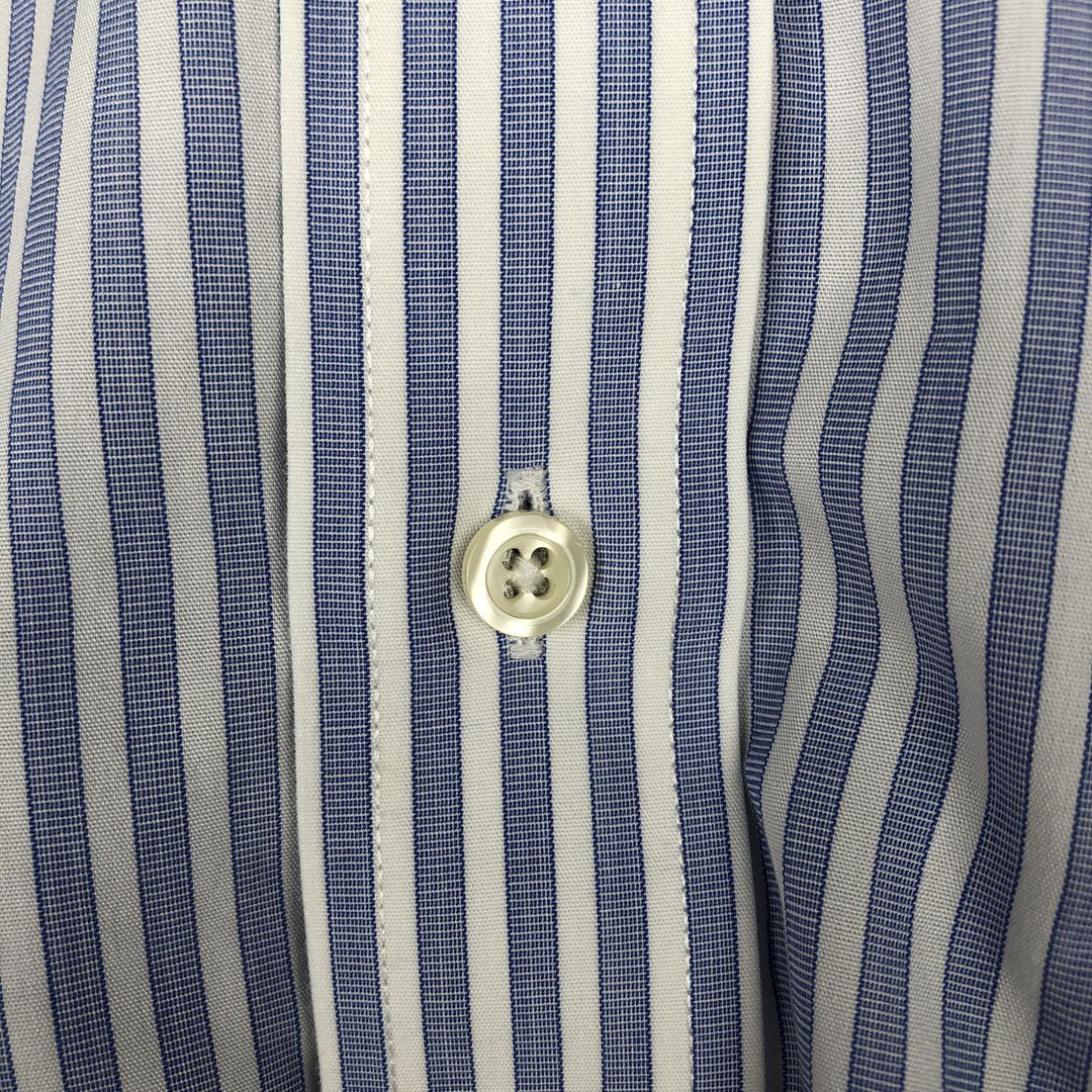 Brooks Brothers 346 Wide Collar Long Sleeve Cotton Striped Shirt, Men's Size L cotton blue type Vintage Second Hand