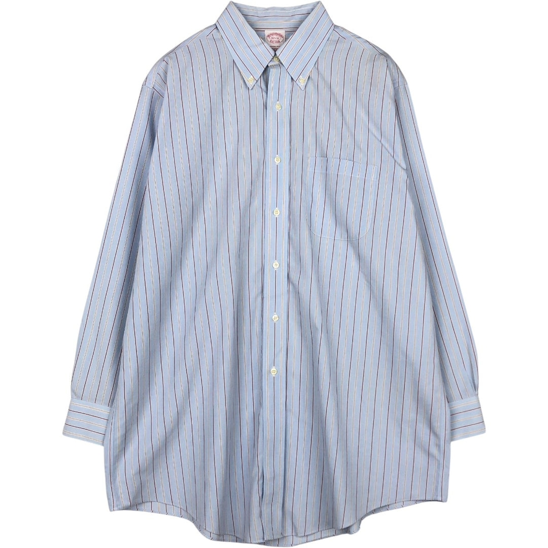 Brooks Brothers Est.1818 Long Sleeve Button-Down Striped Shirt, Men's XL cotton Blue type light blue Vintage Second Hand