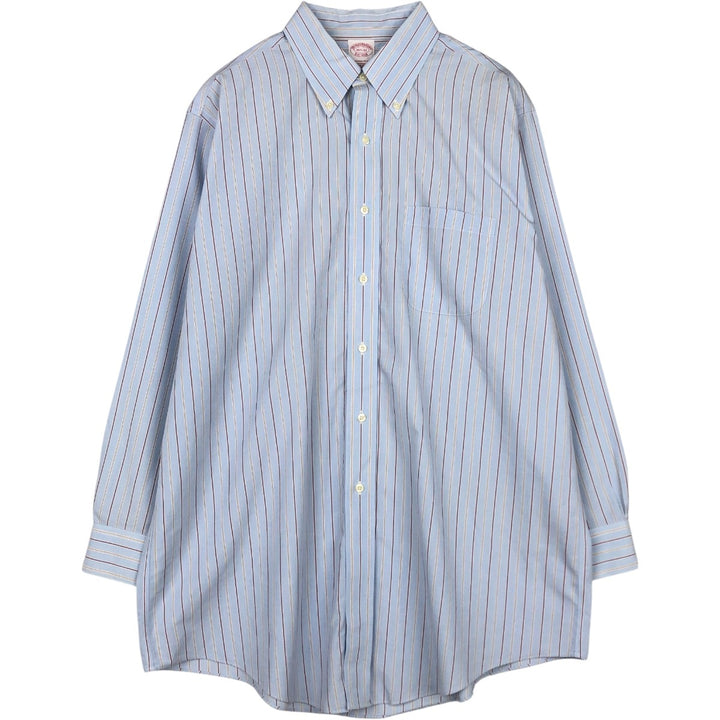 Brooks Brothers Est.1818 Long Sleeve Button-Down Striped Shirt, Men's XL cotton Blue type light blue Vintage Second Hand