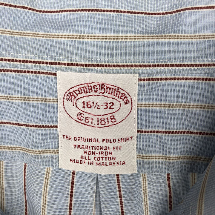 Brooks Brothers Est.1818 Long Sleeve Button-Down Striped Shirt, Men's XL cotton Blue type light blue Vintage Second Hand