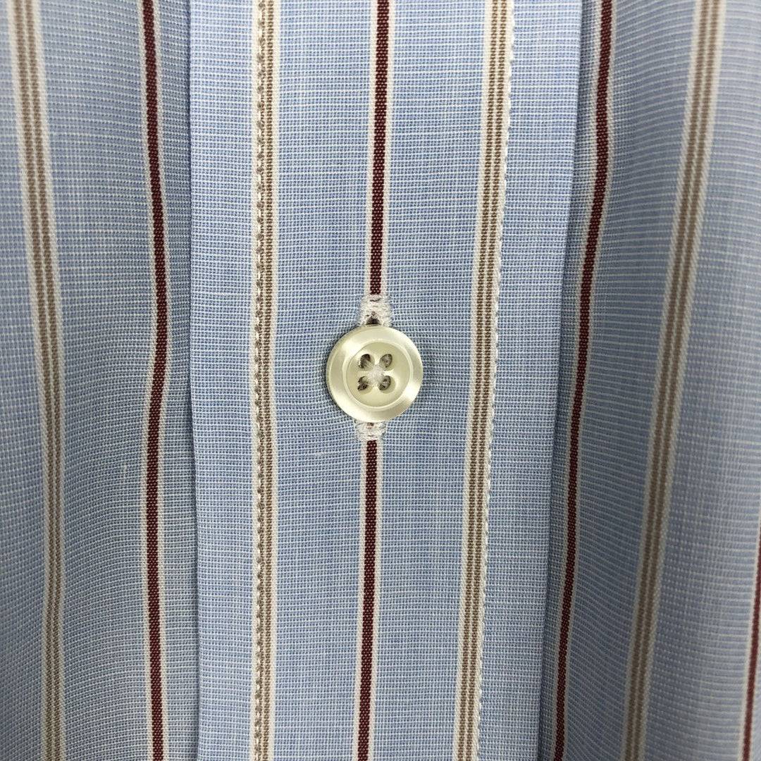 Brooks Brothers Est.1818 Long Sleeve Button-Down Striped Shirt, Men's XL cotton Blue type light blue Vintage Second Hand