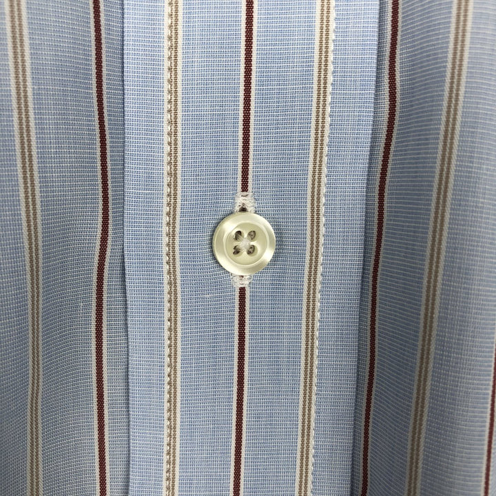 Brooks Brothers Est.1818 Long Sleeve Button-Down Striped Shirt, Men's XL cotton Blue type light blue Vintage Second Hand