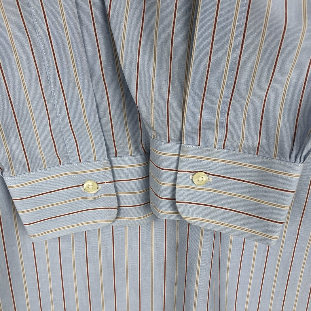 Brooks Brothers Est.1818 Long Sleeve Button-Down Striped Shirt, Men's XL cotton Blue type light blue Vintage Second Hand