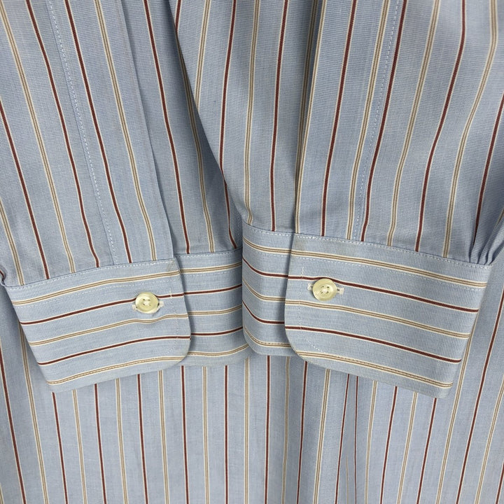 Brooks Brothers Est.1818 Long Sleeve Button-Down Striped Shirt, Men's XL cotton Blue type light blue Vintage Second Hand