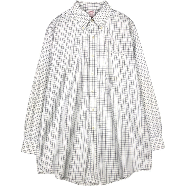 Brooks Brothers Est.1818 Long Sleeve Button-Down Check Shirt, Men's XL cotton white type Vintage Second Hand