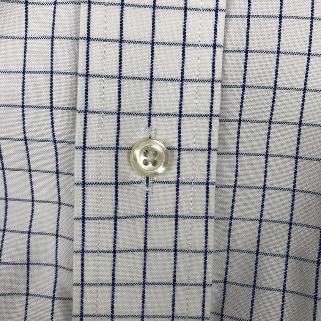 Brooks Brothers Est.1818 Long Sleeve Button-Down Check Shirt, Men's XL cotton white type Vintage Second Hand