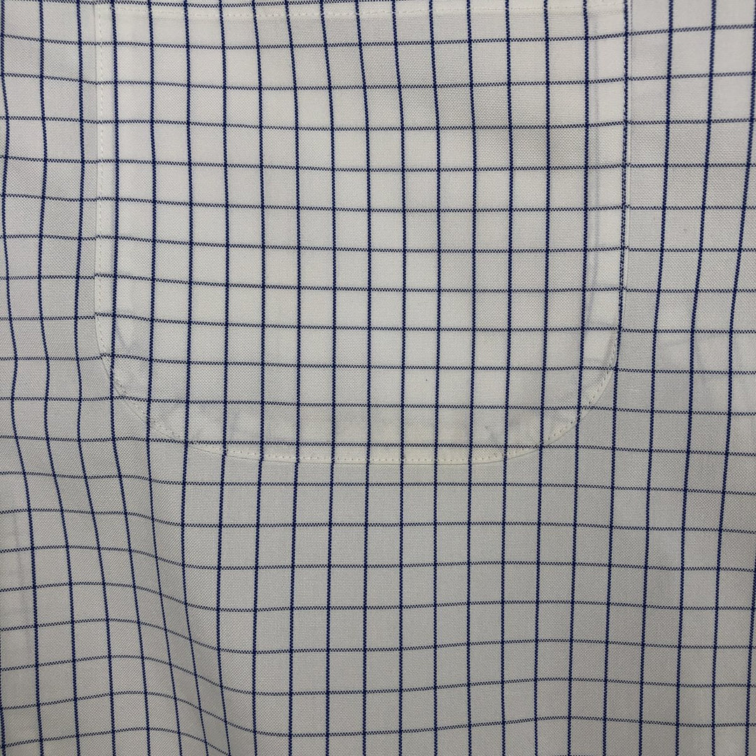 Brooks Brothers Est.1818 Long Sleeve Button-Down Check Shirt, Men's XL cotton white type Vintage Second Hand