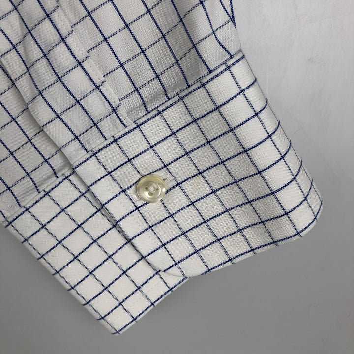 Brooks Brothers Est.1818 Long Sleeve Button-Down Check Shirt, Men's XL cotton white type Vintage Second Hand