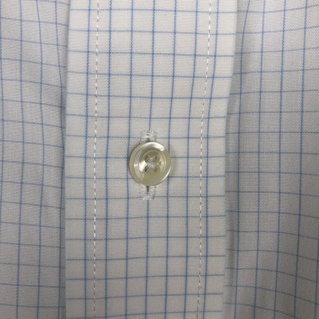 Brooks Brothers Est.1818 Classic Wide Collar Long Sleeve Button-Down Check Shirt, Men's Size L (approx.) Supima Cotton white type Vintage Second Hand