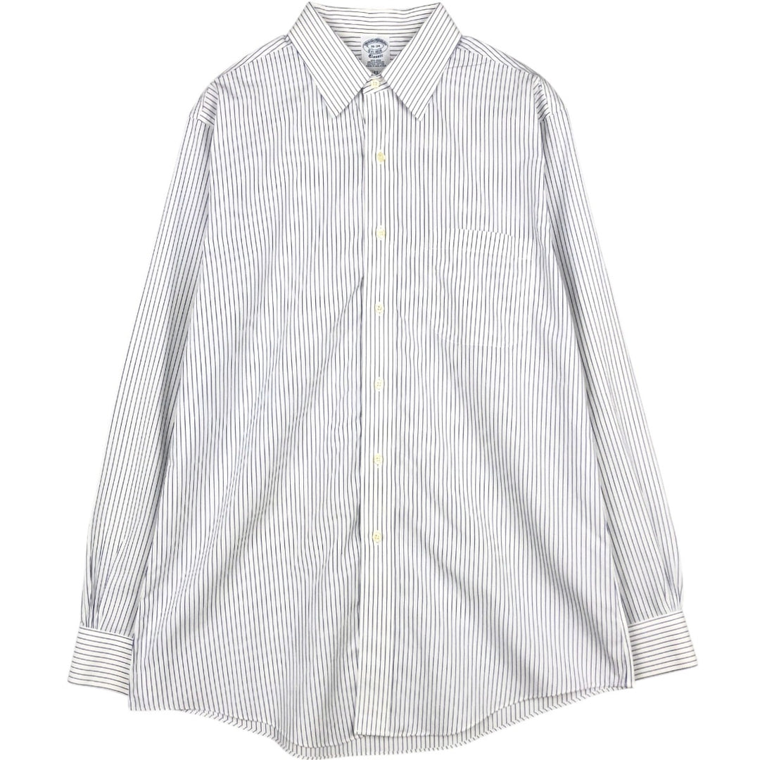 Brooks Brothers Est.1818 Long Sleeve Cotton Striped Shirt, Men's Size L Supima Cotton white type Vintage Second Hand