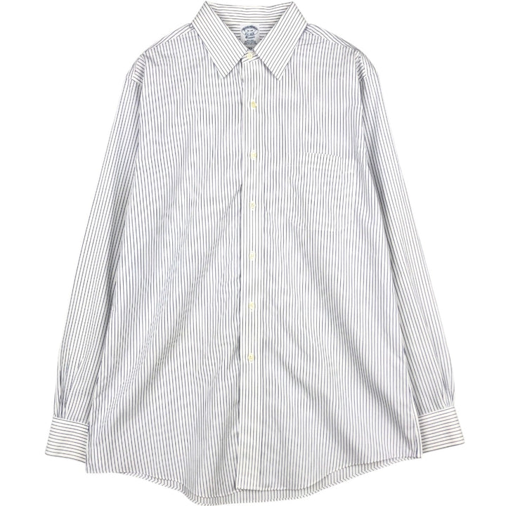 Brooks Brothers Est.1818 Long Sleeve Cotton Striped Shirt, Men's Size L Supima Cotton white type Vintage Second Hand