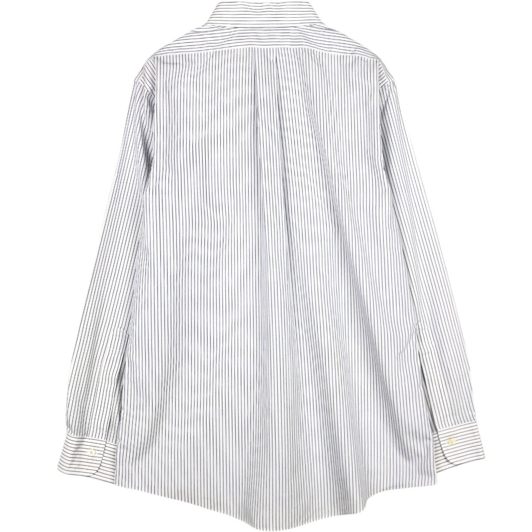 Brooks Brothers Est.1818 Long Sleeve Cotton Striped Shirt, Men's Size L Supima Cotton white type Vintage Second Hand