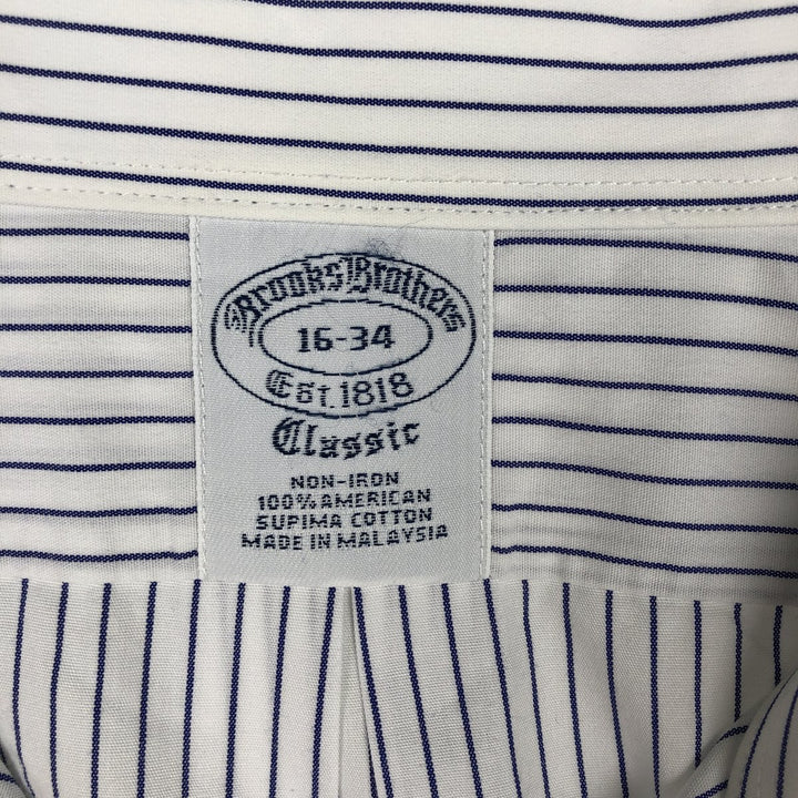 Brooks Brothers Est.1818 Long Sleeve Cotton Striped Shirt, Men's Size L Supima Cotton white type Vintage Second Hand