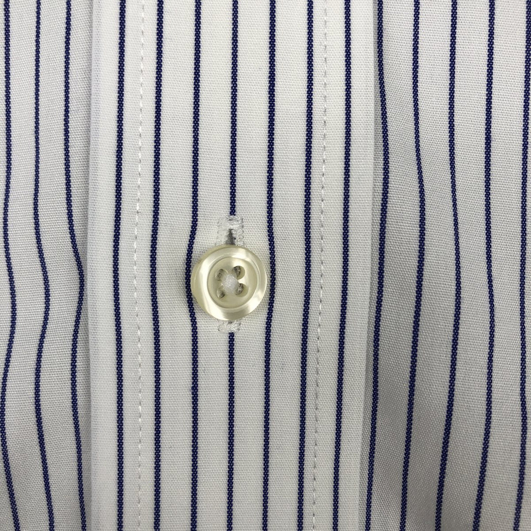 Brooks Brothers Est.1818 Long Sleeve Cotton Striped Shirt, Men's Size L Supima Cotton white type Vintage Second Hand