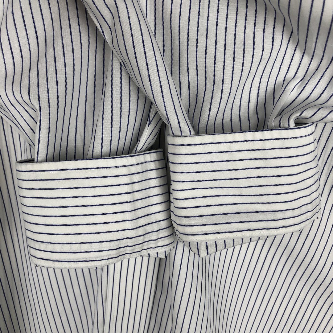 Brooks Brothers Est.1818 Long Sleeve Cotton Striped Shirt, Men's Size L Supima Cotton white type Vintage Second Hand
