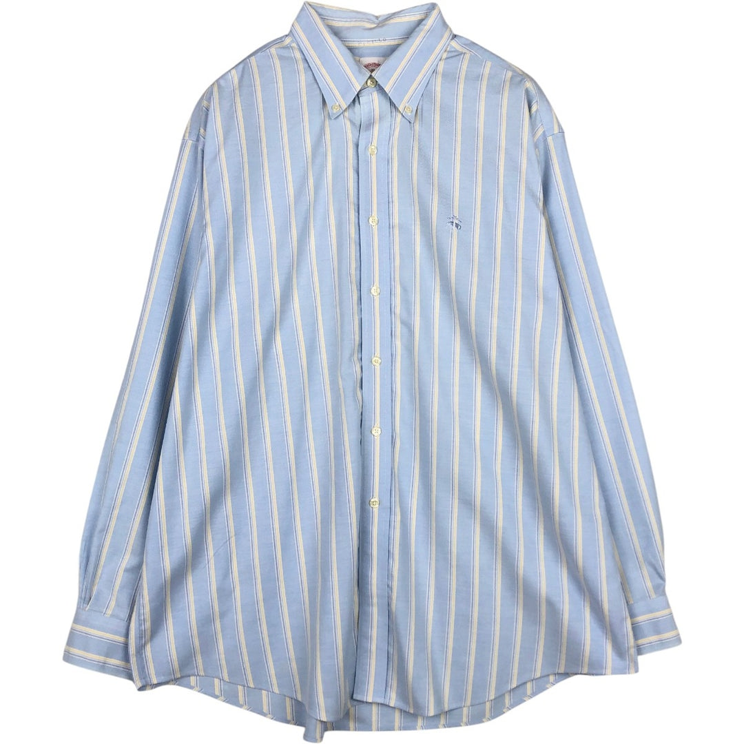 Brooks Brothers 346 Long Sleeve Button-Down Striped Shirt, Men's XL Supima Cotton Blue type light blue Vintage Second Hand