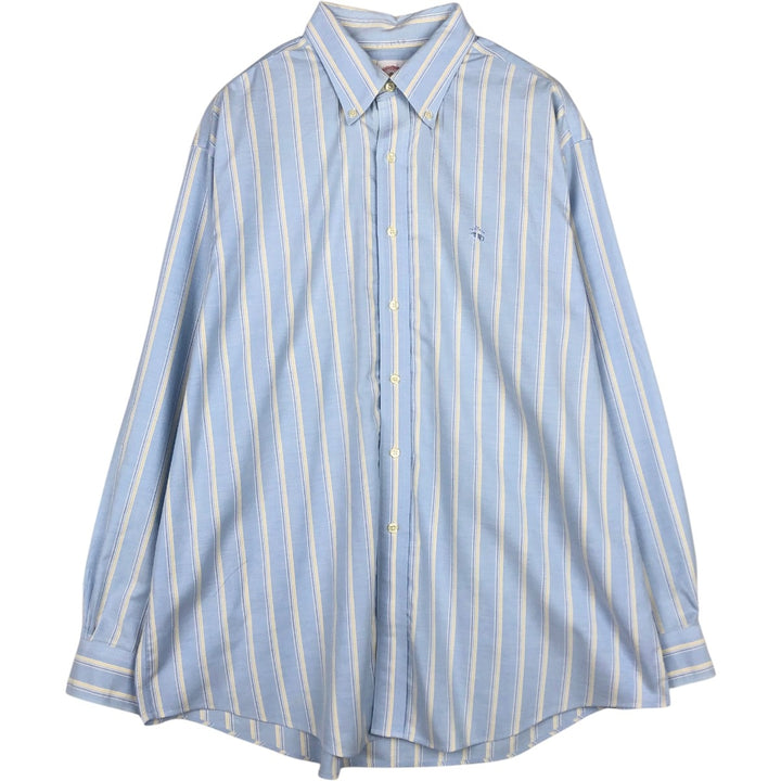 Brooks Brothers 346 Long Sleeve Button-Down Striped Shirt, Men's XL Supima Cotton Blue type light blue Vintage Second Hand