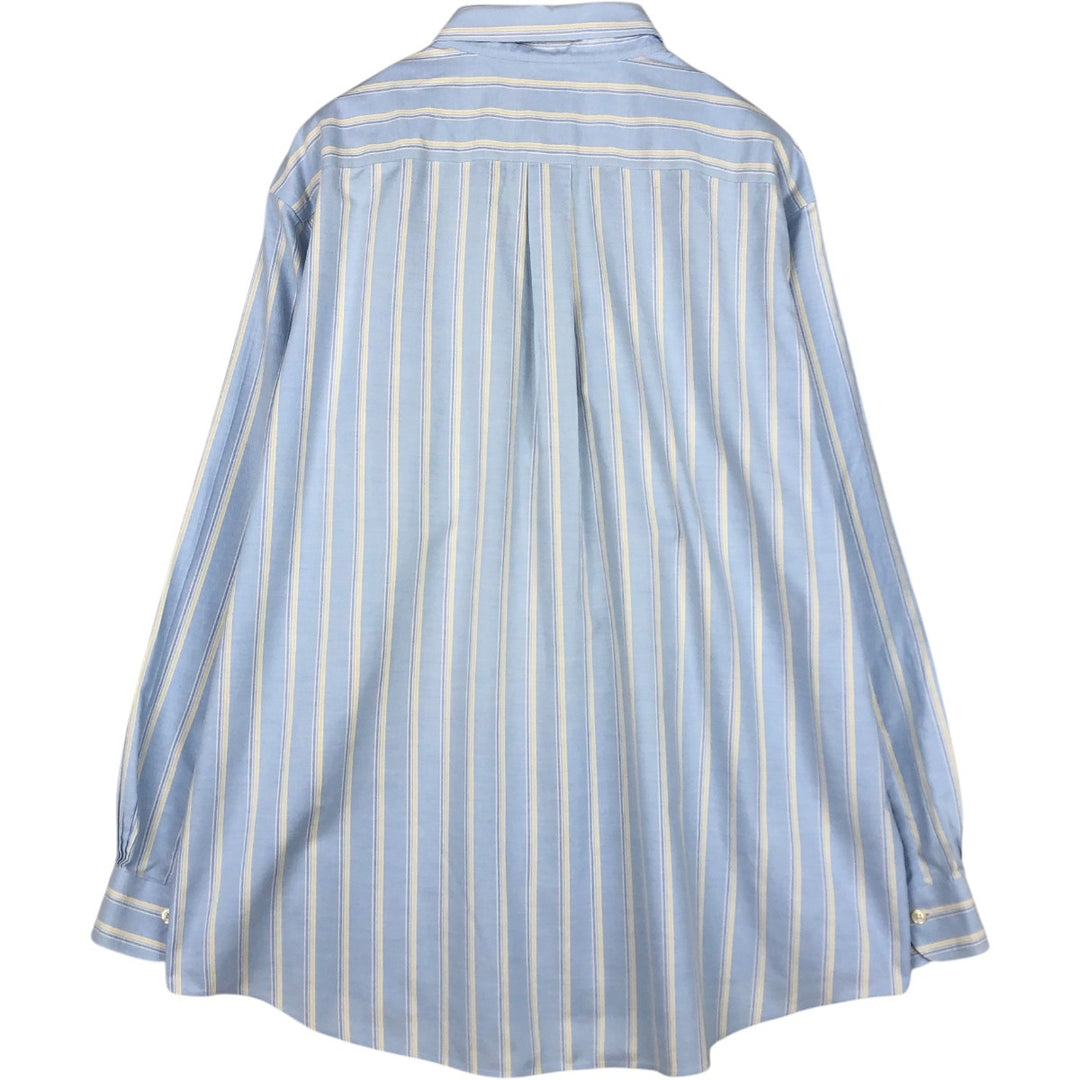 Brooks Brothers 346 Long Sleeve Button-Down Striped Shirt, Men's XL Supima Cotton Blue type light blue Vintage Second Hand