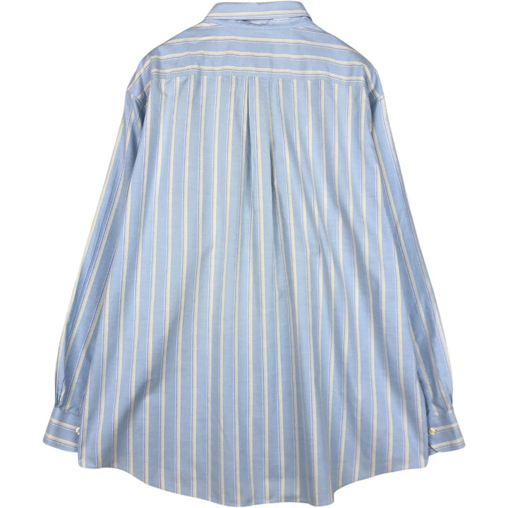 Brooks Brothers 346 Long Sleeve Button-Down Striped Shirt, Men's XL Supima Cotton Blue type light blue Vintage Second Hand