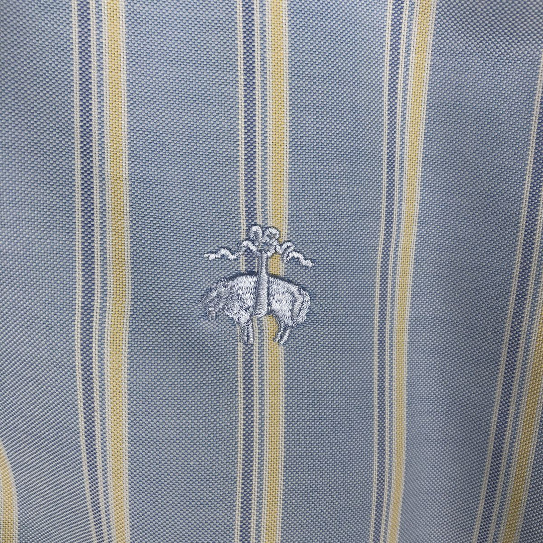 Brooks Brothers 346 Long Sleeve Button-Down Striped Shirt, Men's XL Supima Cotton Blue type light blue Vintage Second Hand