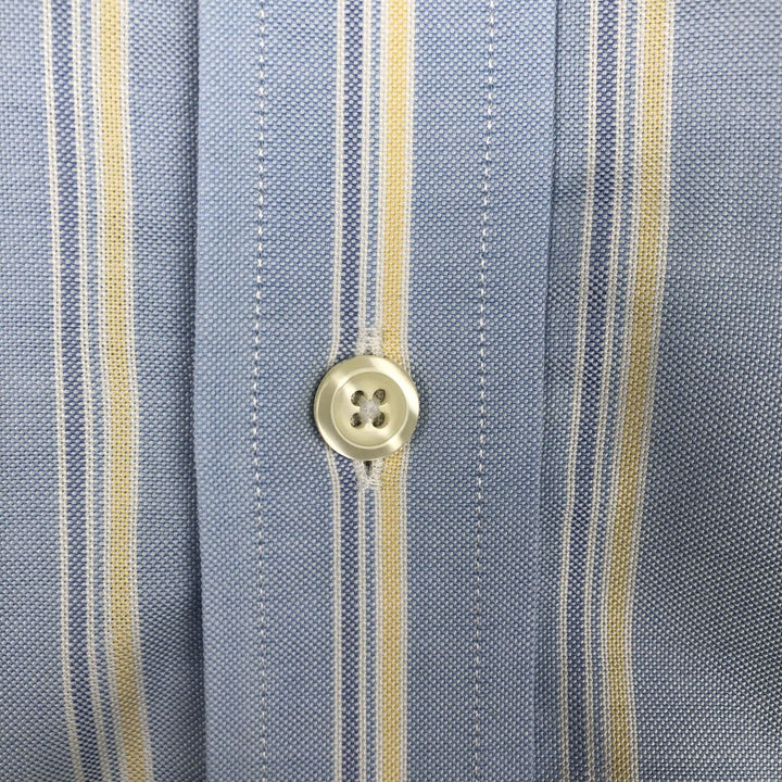 Brooks Brothers 346 Long Sleeve Button-Down Striped Shirt, Men's XL Supima Cotton Blue type light blue Vintage Second Hand