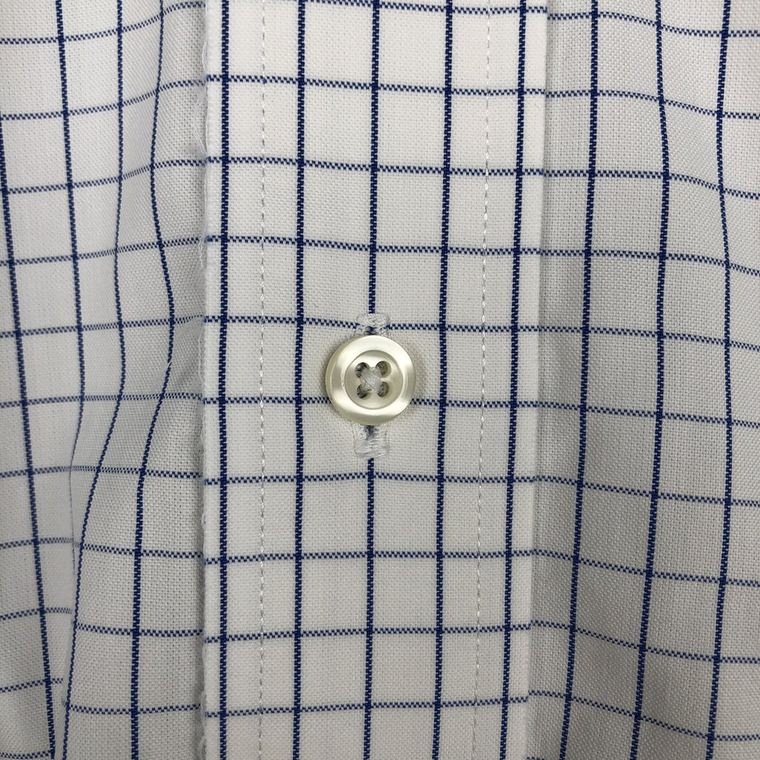 Brooks Brothers 346 Long Sleeve Button-Down Check Shirt, Men's Size L cotton white type Vintage Second Hand