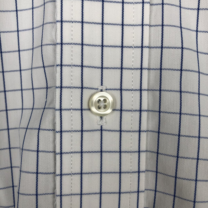Brooks Brothers 346 Long Sleeve Button-Down Check Shirt, Men's Size L cotton white type Vintage Second Hand