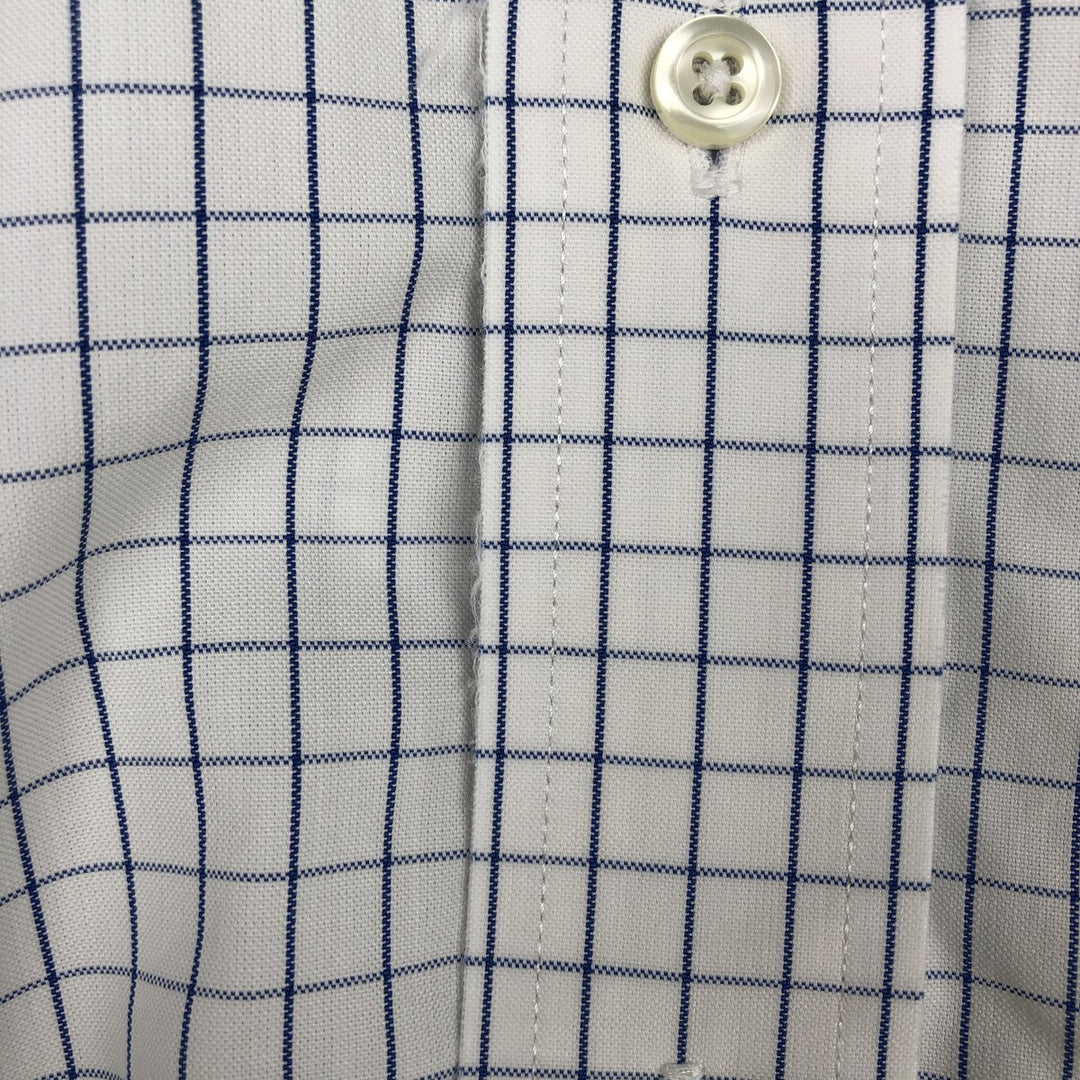 Brooks Brothers 346 Long Sleeve Button-Down Check Shirt, Men's Size L cotton white type Vintage Second Hand