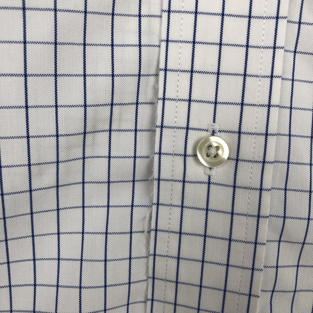 Brooks Brothers 346 Long Sleeve Button-Down Check Shirt, Men's Size L cotton white type Vintage Second Hand